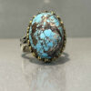 Persian Neyshabur Turquoise Silver Ring for Men Firouz