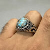 Persian Neyshabur Turquoise Silver Ring for Men Negin