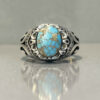 Persian Neyshabur Turquoise Silver Ring for Men Negin
