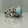 Persian Neyshabur Turquoise Silver Ring for Men Negin