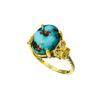 Persian Neyshabur Turquoise Silver Ring for Women Butterfly