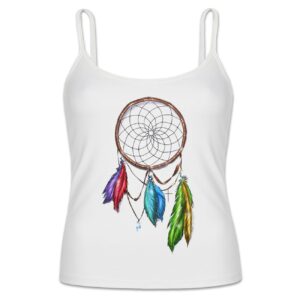 Persian Style Spaghetti Straps Tank Top with Dream Catcher Design