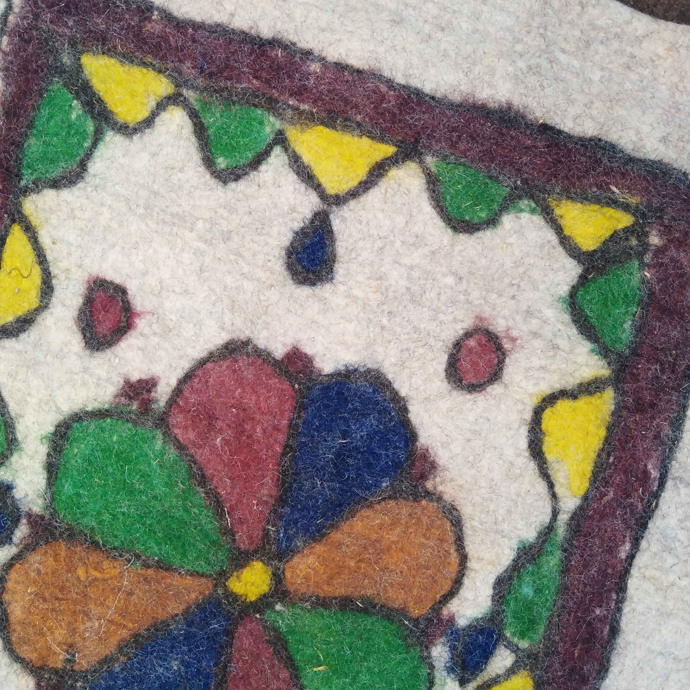 Persian Wool Felt Rug 100% Natural and Handmade Rukhsana