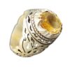 Persian Yellow Silver Citrine Ring for Men Model Ashk