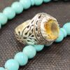 Persian Yellow Silver Citrine Ring for Men Model Ashk