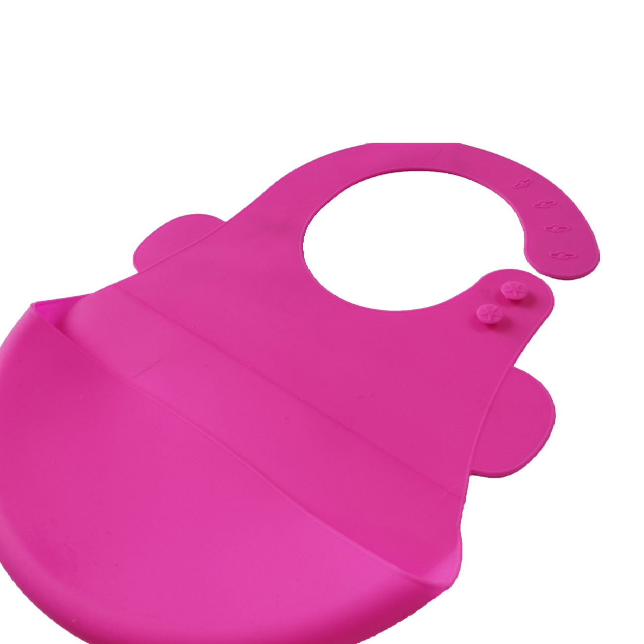 Pink Waterproof Silicone Baby Bib for Eating