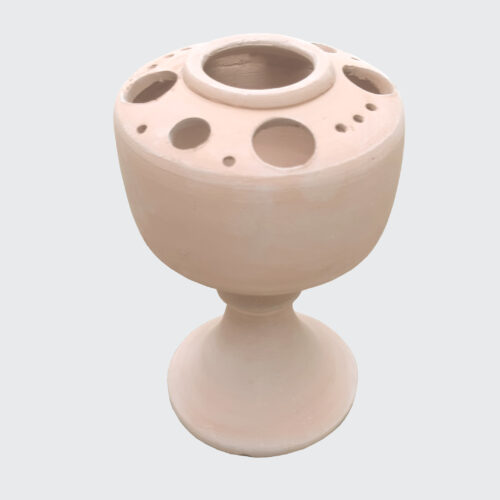 Pottery Footed Makeup Brush Holder Artistic Handcrafted