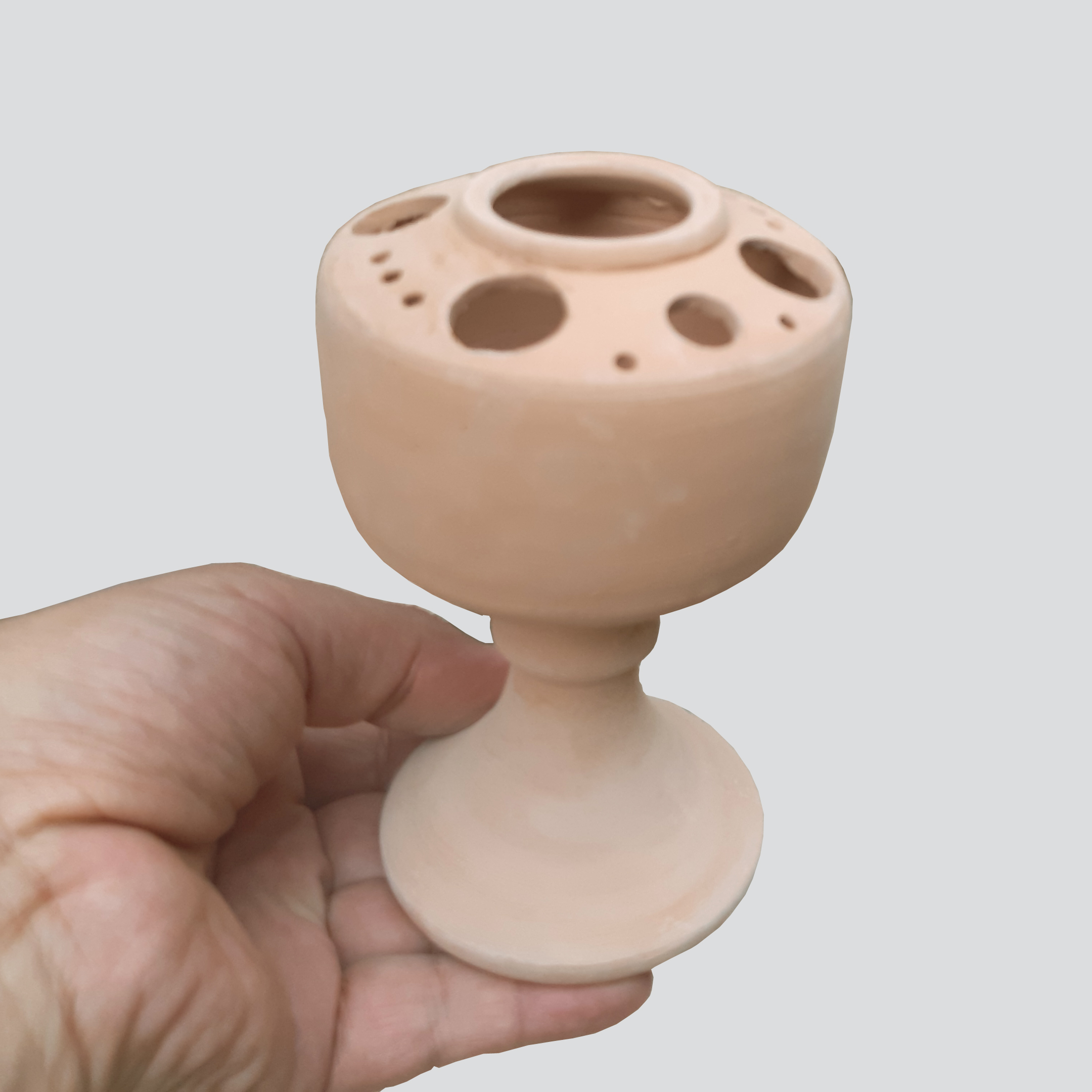 Pottery Footed Makeup Brush Holder Artistic Handcrafted