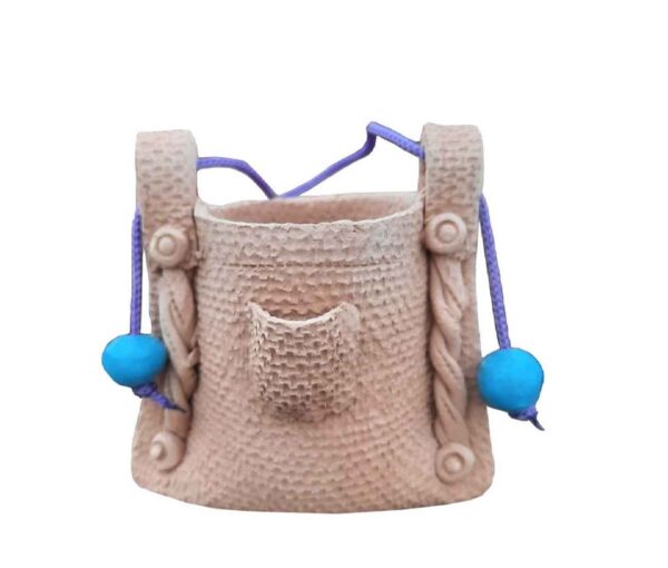 Pottery Makeup Brush Holder Handcrafted in Gunny Bag Design (x2)