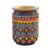 Pottery Makeup Brush Holder Handcrafted with Dot Painting Design