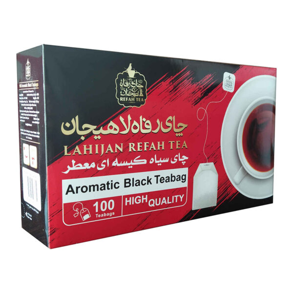 Premium Iranian Lahijan Refah Aromatic Black Tea Bag Pack of 100 (x3)
