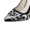 Pump Heels for Women with Embroidered Design