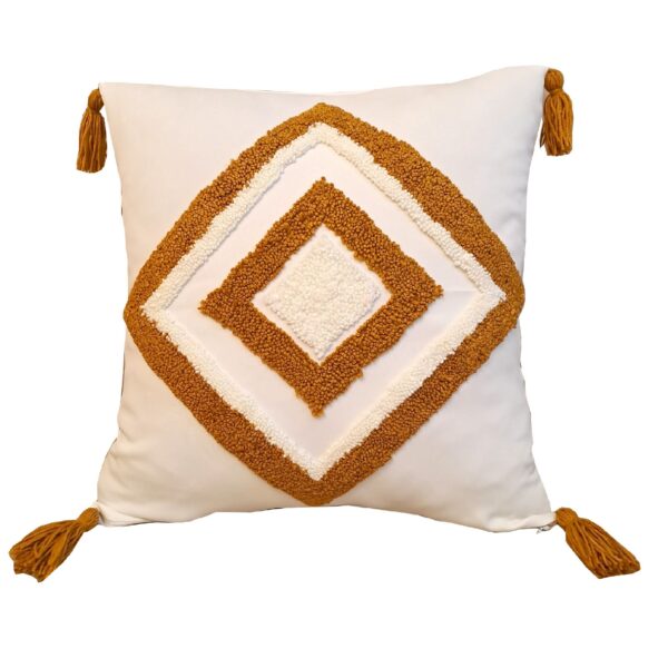 Punch Needle Cushion Cover - Embroidered Artisanal Elegance