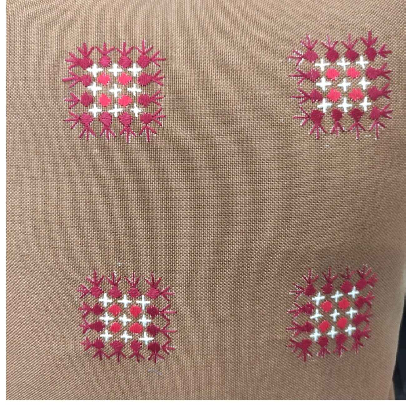 Punch Needle Cushion Cover – Embroidered Geometric Design