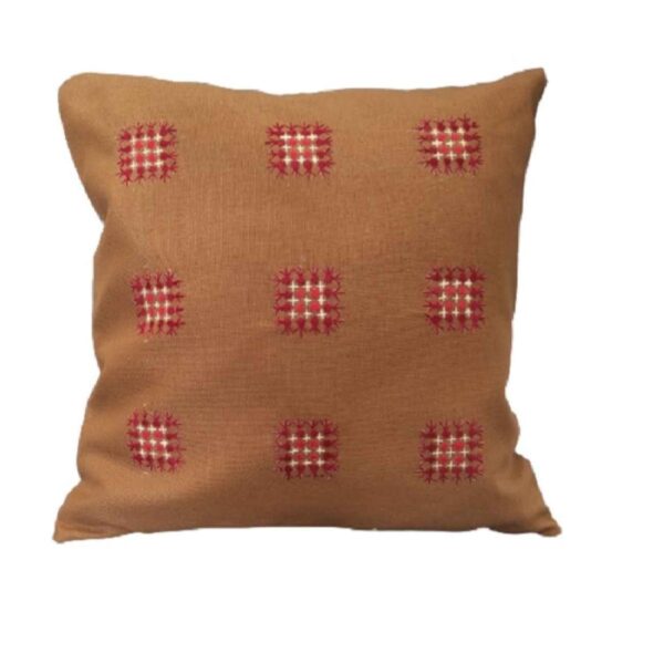 Punch Needle Cushion Cover - Embroidered Geometric Design