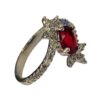 Red Ruby Engagement Silver Ring Bliss for Women Model Princess