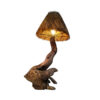 Rustic Wooden Log Table Lamp Handcrafted Elegance for Home Decor