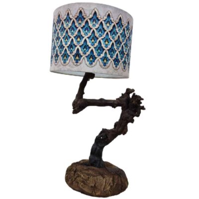 Rustic Wooden Log Table Lamp Natural Handcrafted