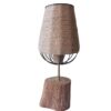 Rustic Wooden Log Table Lamp with Hemp Shade Nature-Inspired Lighting