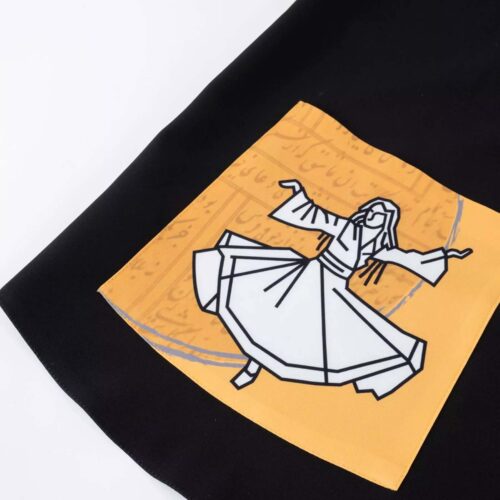 Set of Dress & Neck Scarf for Women with Calligraphy Design