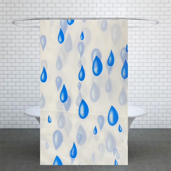 Shower Curtain for Bathroom Decor in Rain Drops Design