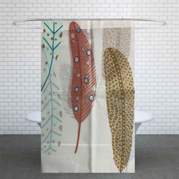 Shower Curtain in Polyester Developed with 12 Hooks Holes Bathroom Decor