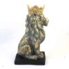 Sitting Lion with Crown Figurine Statue Decorative - Royal Animal Sculpture