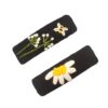 Snap Hair Clip Set Rectangular Shape Hand-Embroidered