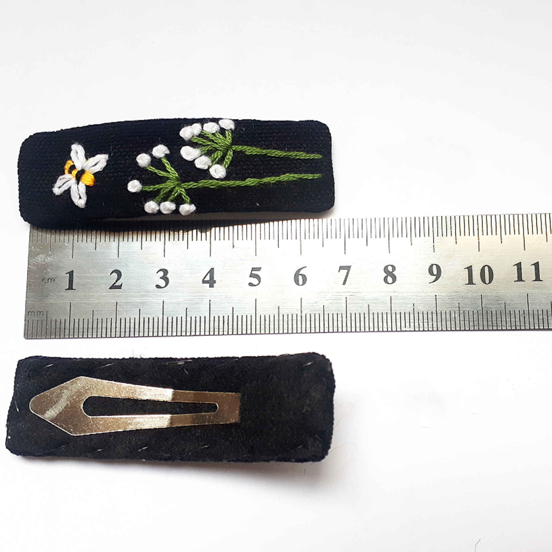 Snap Hair Clip Set Rectangular Shape Hand-Embroidered - ShopiPersia