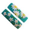 Snap Hair Clip Set Rectangular Shape with Chamomile Design
