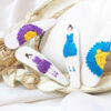Snap Hair Clip Set with Hand-Embroidered Ballerina Design