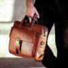 Spacious Leather Briefcase for Men - DP1