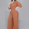 Three Quarter Sleeve Jumpsuit for Women Model Summer