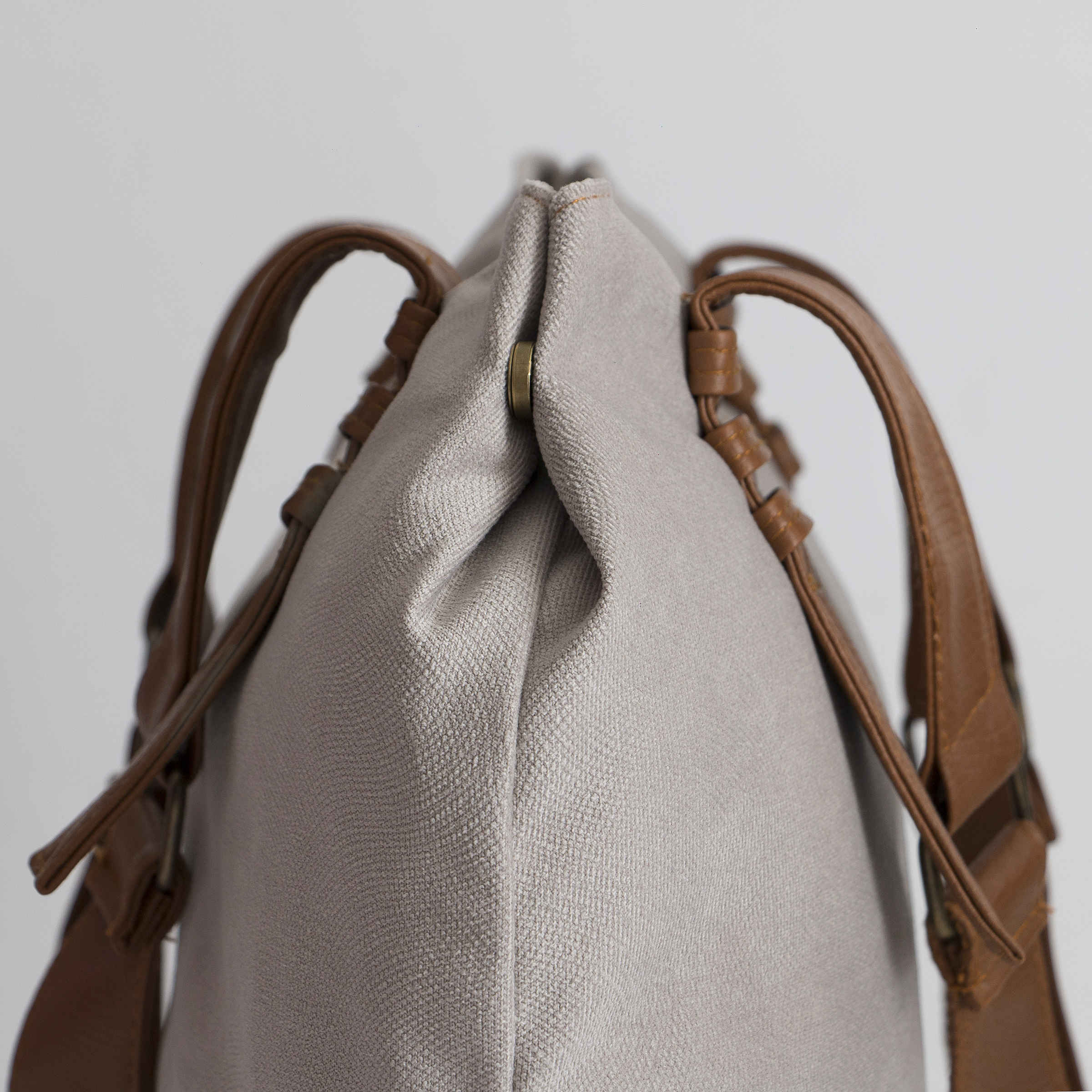 Tote Handbag with Leather Handles Model Rozhand