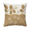 Velvet Cushion Cover - Printed Golden Leaves Design (Set of 2)