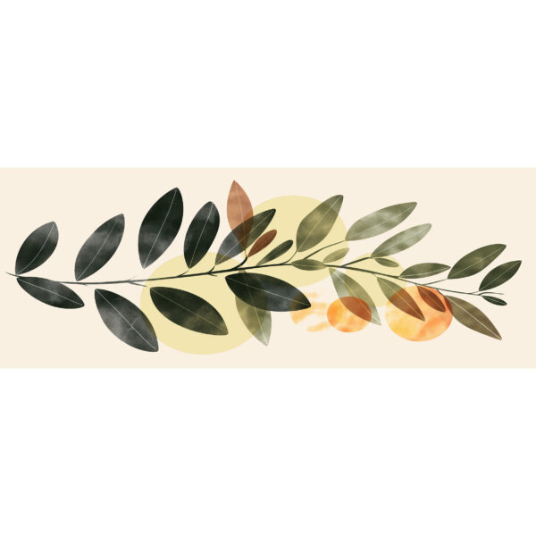 Velvet Table Runner in Printed Leaves Design 6 Seats