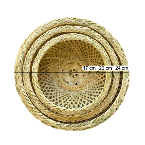 Wicker Bamboo Basket Handwoven Model Circle Set of 3