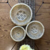 Wicker Bamboo Basket Handwoven Model Circle Set of 3