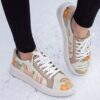 Graffiti Print Sneakers - Women's Chic Casual Shoes Model Horse