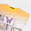 Women's Short Sleeve Cotton Shirt with Butterfly Design