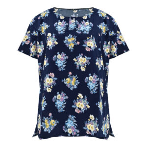 Women’s Short Sleeve Cotton Shirt with Floral Design