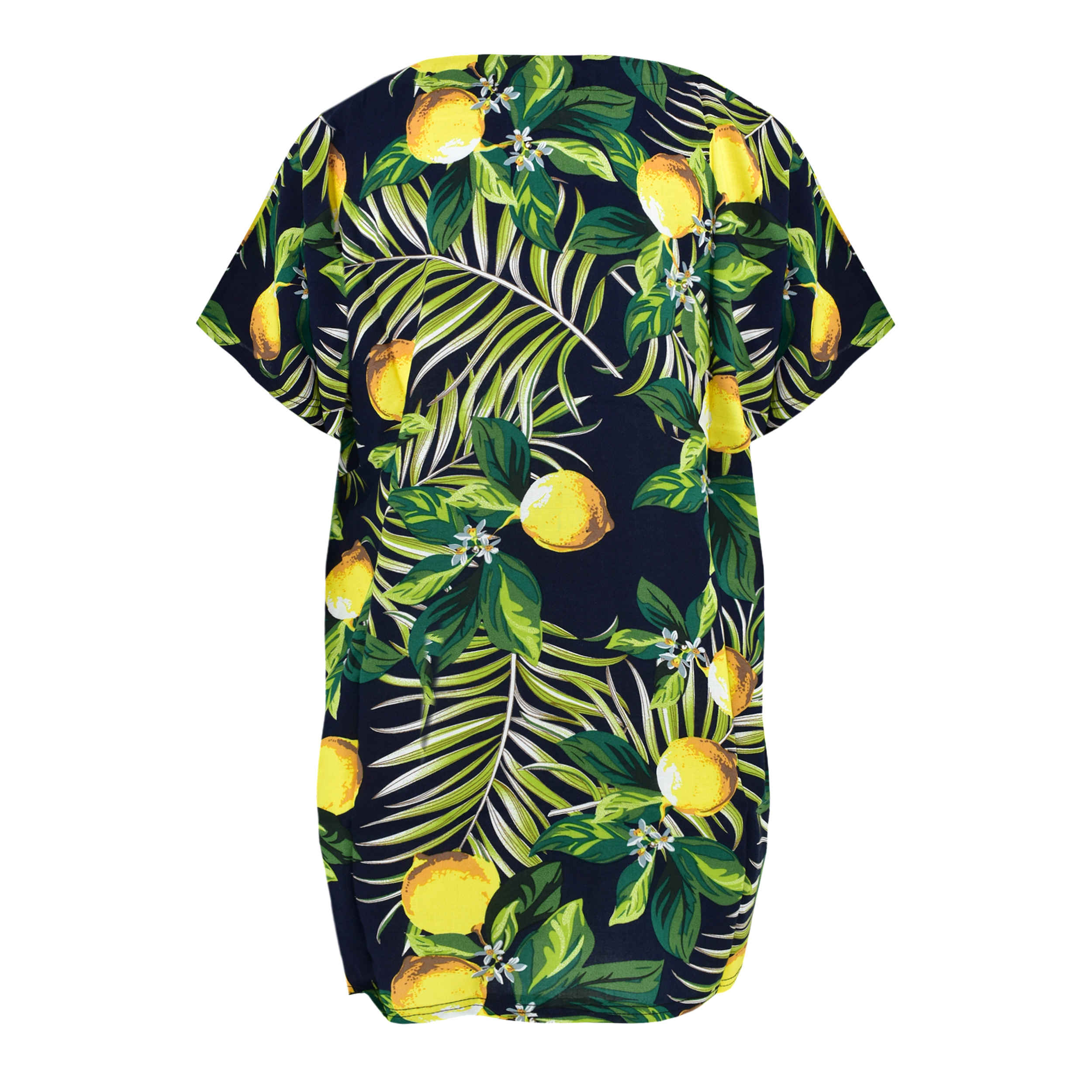 Women’s Short Sleeve Cotton Shirt with Lemon Design