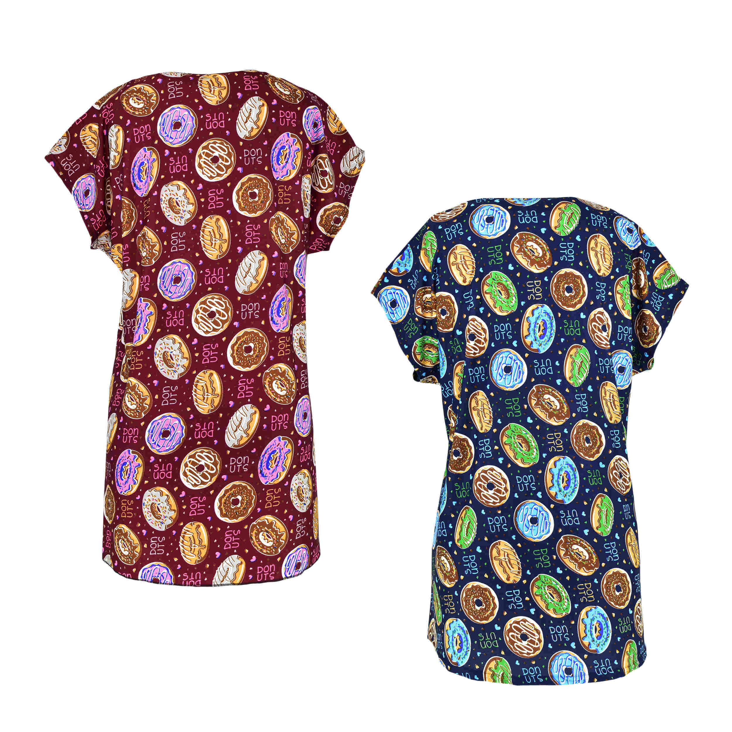 Women’s Short Sleeve Shirt with Doughnut Design Set of 2