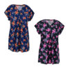 Women's Short Sleeve Shirt with Floral Design Set of 2