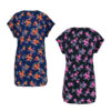 Women's Short Sleeve Shirt with Floral Design Set of 2