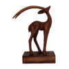 Wooden Gazelle Figurine Decorative Sculpture - Handcrafted Wildlife Art