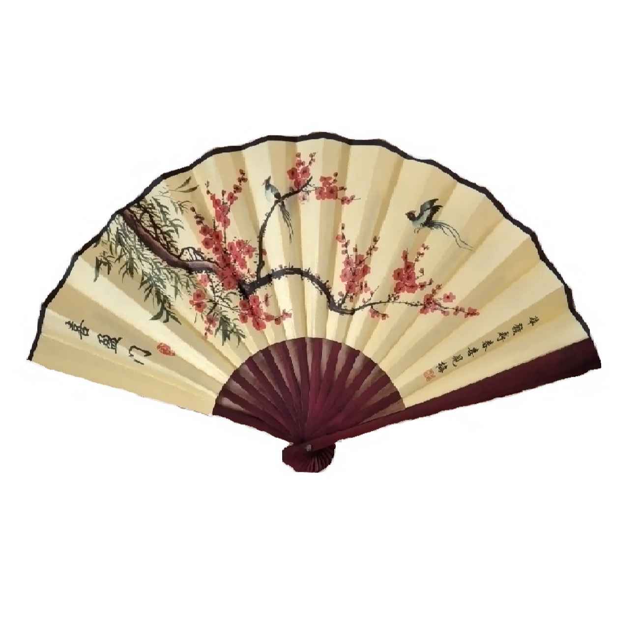 Wooden Hand Fan Foldable & Portable Japanese Model