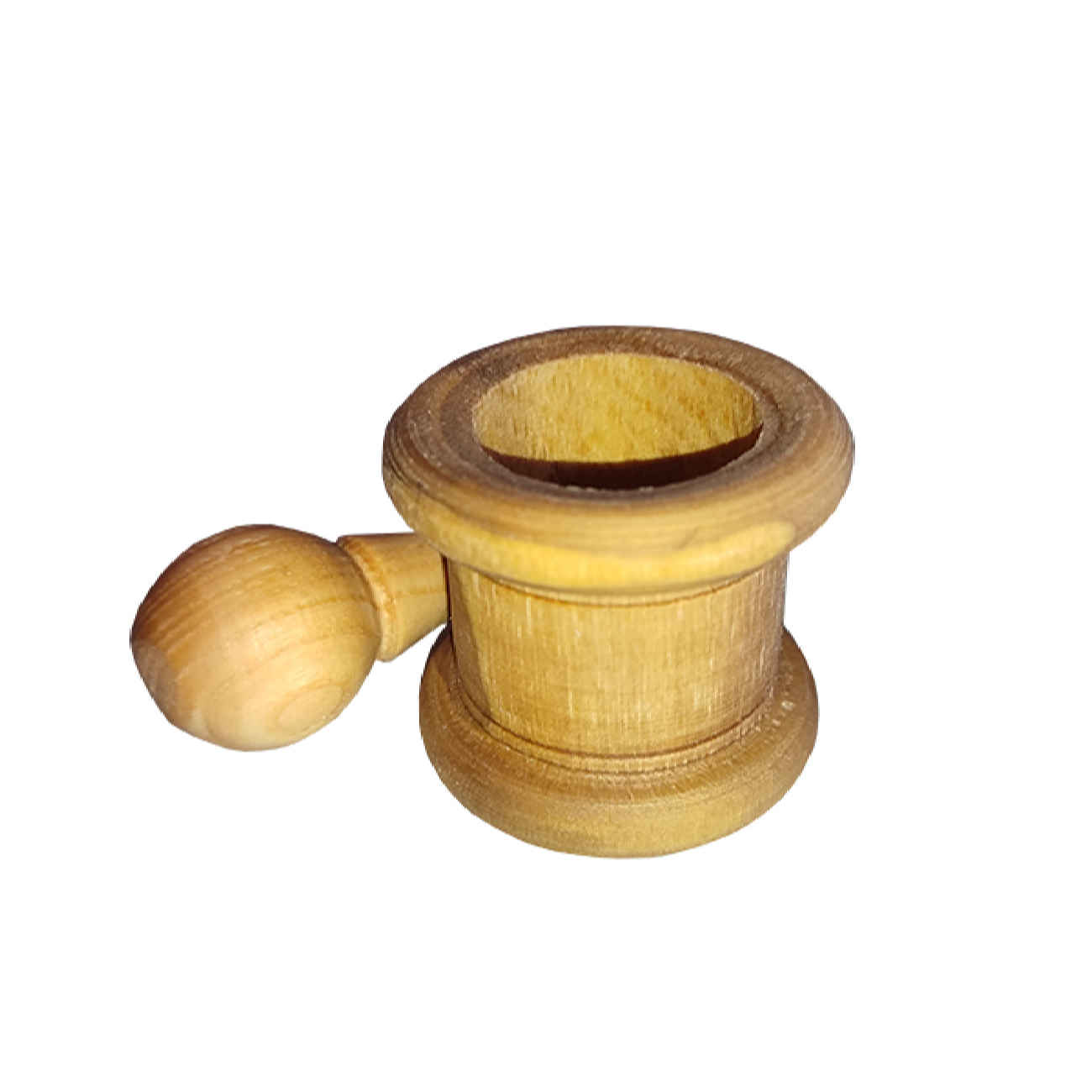 Wooden Mortar & Pestle Set Handcrafted Model Lara