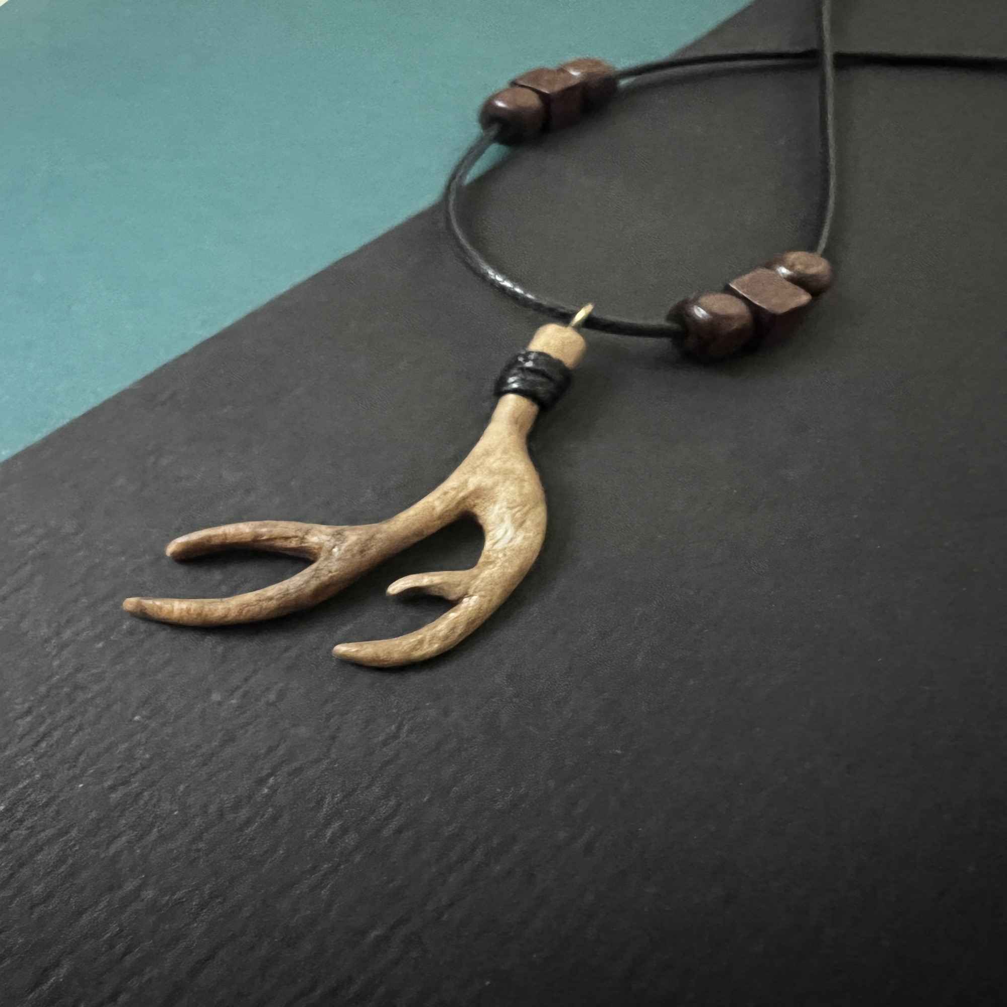Wooden Necklace Handcrafted Model Deer Antlers
