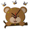 Wooden Nursery Wall Clock with Care Bear Design